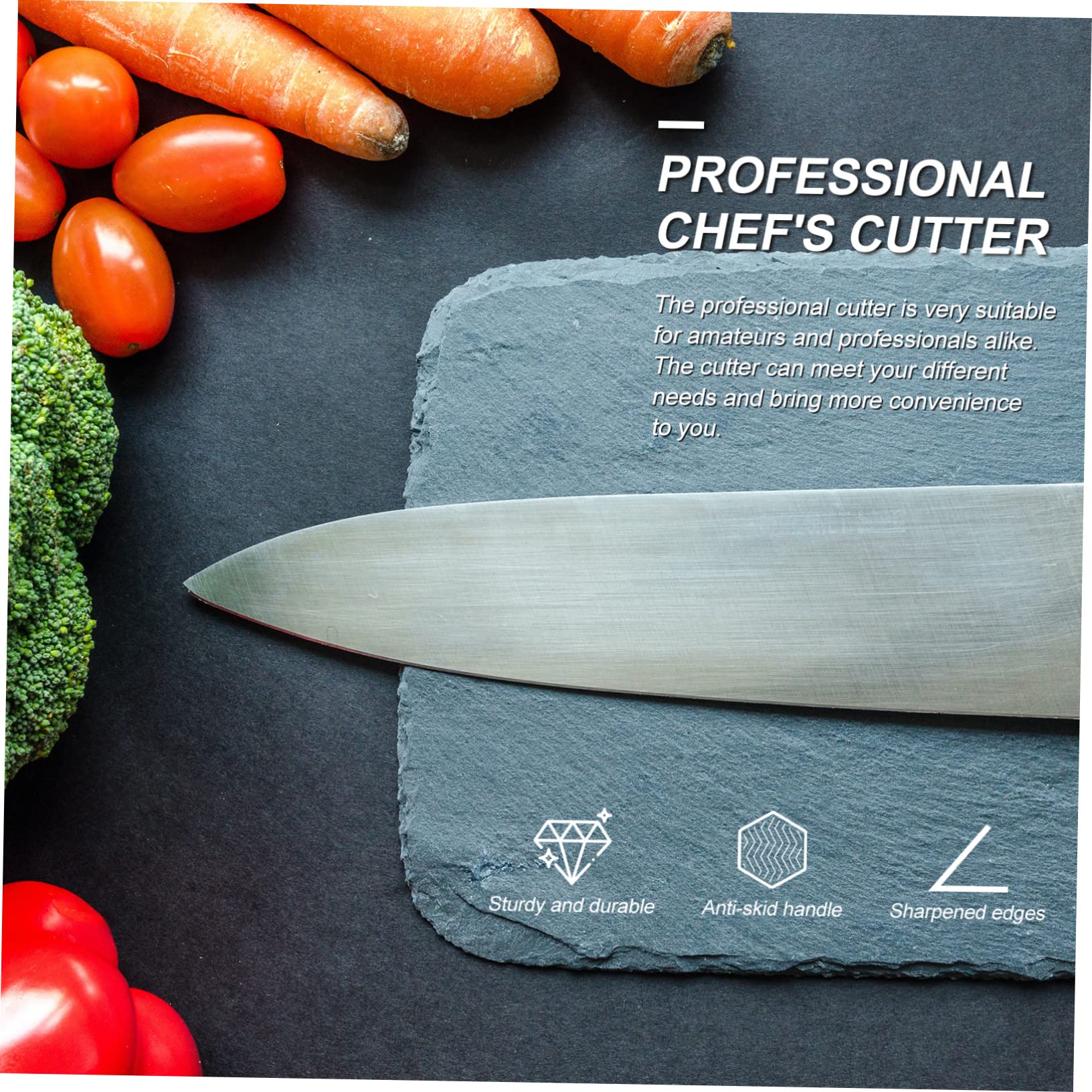 LABRIMP Cuchillo de Cocina Japonés Profesional Cortador Multiusos de Madera y Acero Mango Antideslizante para Cocina en Casa y Restaurantes