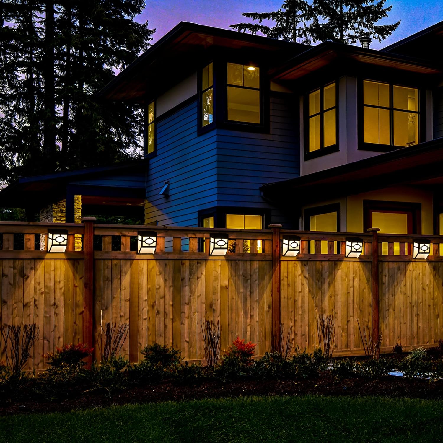 Solpex Solar Deck Lights,Solar Fence Lights, 2 Modes Christmas Decoration Lights,Unique Pattern, Waterproof Automatic Outside, Deck, Patio, Stairs, Yard, Steps, Path & Driveway (RGB & Black 8-Pack) - Image 9