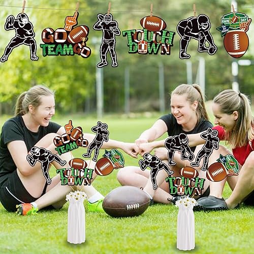 Miniatura 4 de 24 piezas de decoración de fiesta de fútbol, centro de mesa de fútbol, decoración de mesa de fútbol, fiesta de touchdown, temática de deportes de