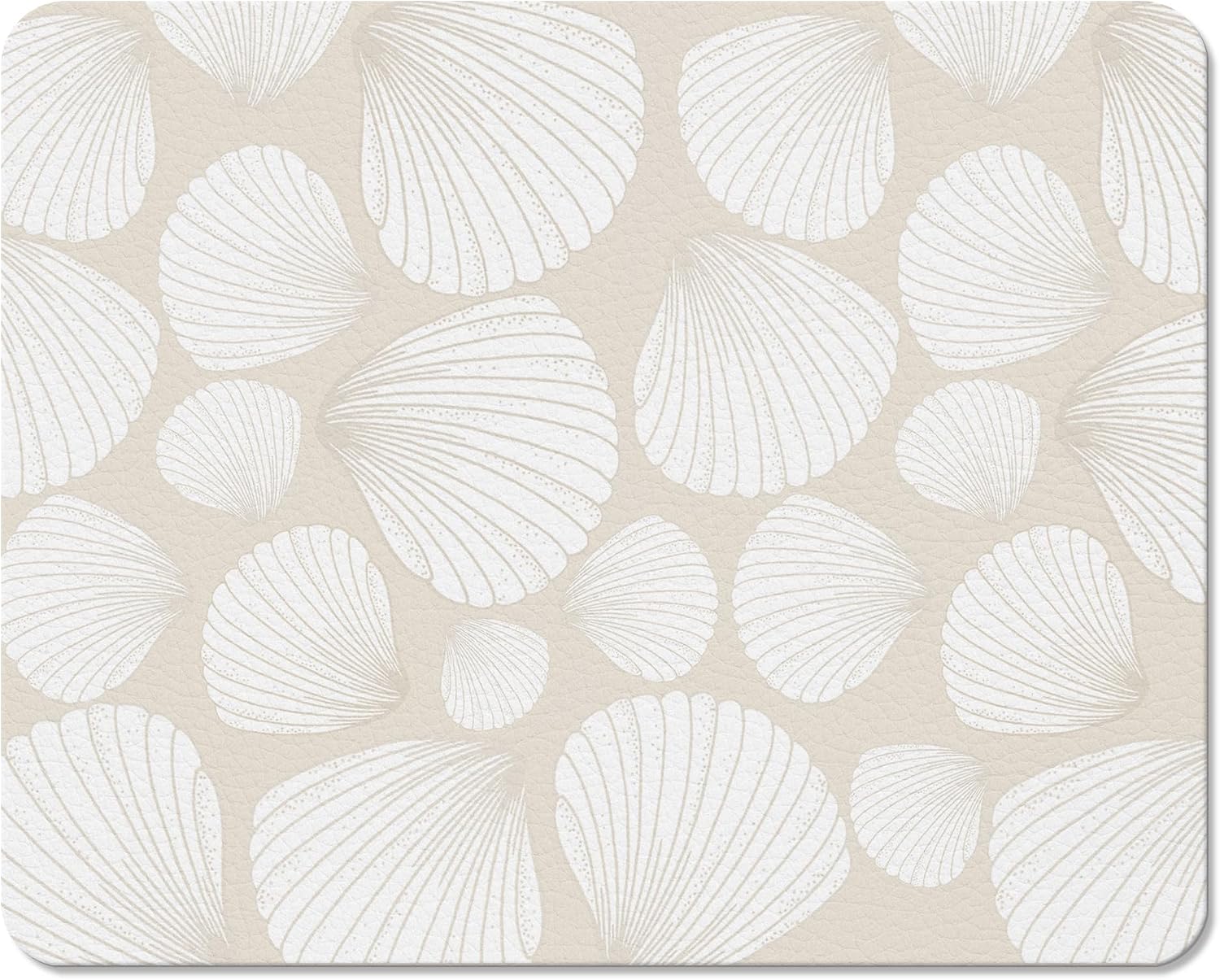 Seashell Dish Drying Mats for Kitchen Counter, Beach Lover Gifts, Neutral Coastal Beach Absorbent Reversible Coffee Bar Mat Drying Pad for Kitchen Decor, 12x15 Inch