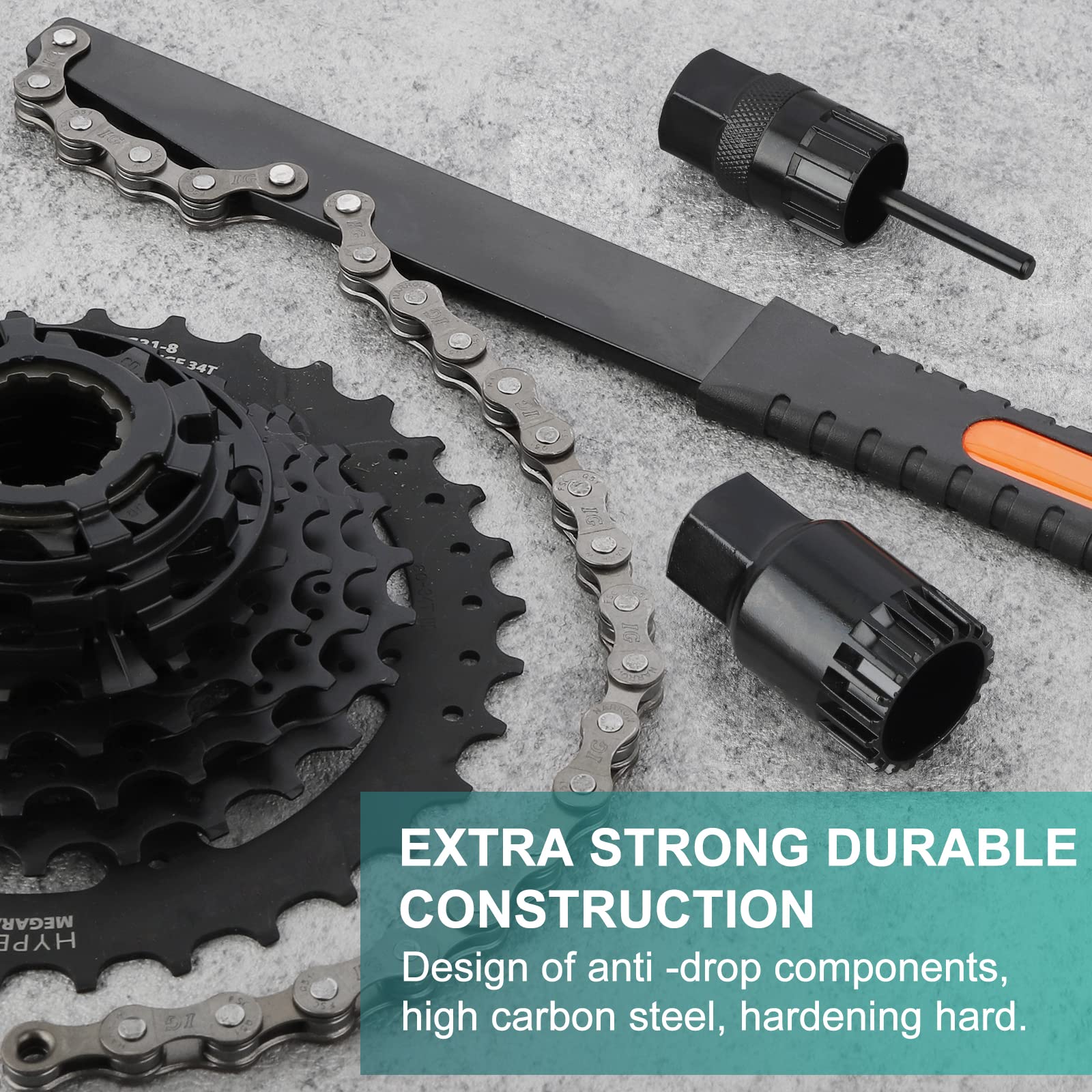 Homord Kit Attrezzi Bici, Chiave a Frusta e Pacco Pignoni, Rimozione Catena Freewheel