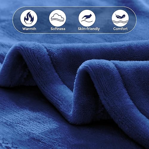 Miniatura 2 de Manta térmica, manta térmica eléctrica tamaño matrimonial de 72 x 84 pulgadas, manta térmica de franela suave gruesa con temporizador de 5