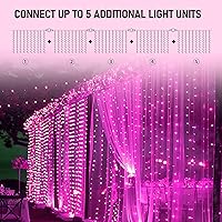 Vista 4 de Dazzle Bright 300 luces LED para cortina, luces de hadas del Día de San Valentín para dormitorio con 8 modos de iluminación, luces de ventana
