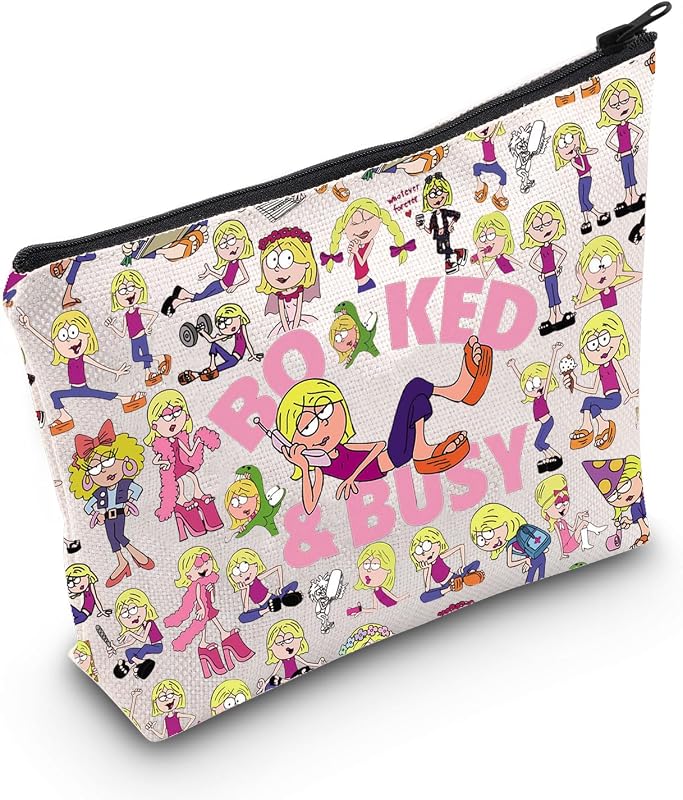 Necessaire de maquiagem WZMPA Lizzie com zíper, estampa Cartoon, cor Booked F, 1 unidade