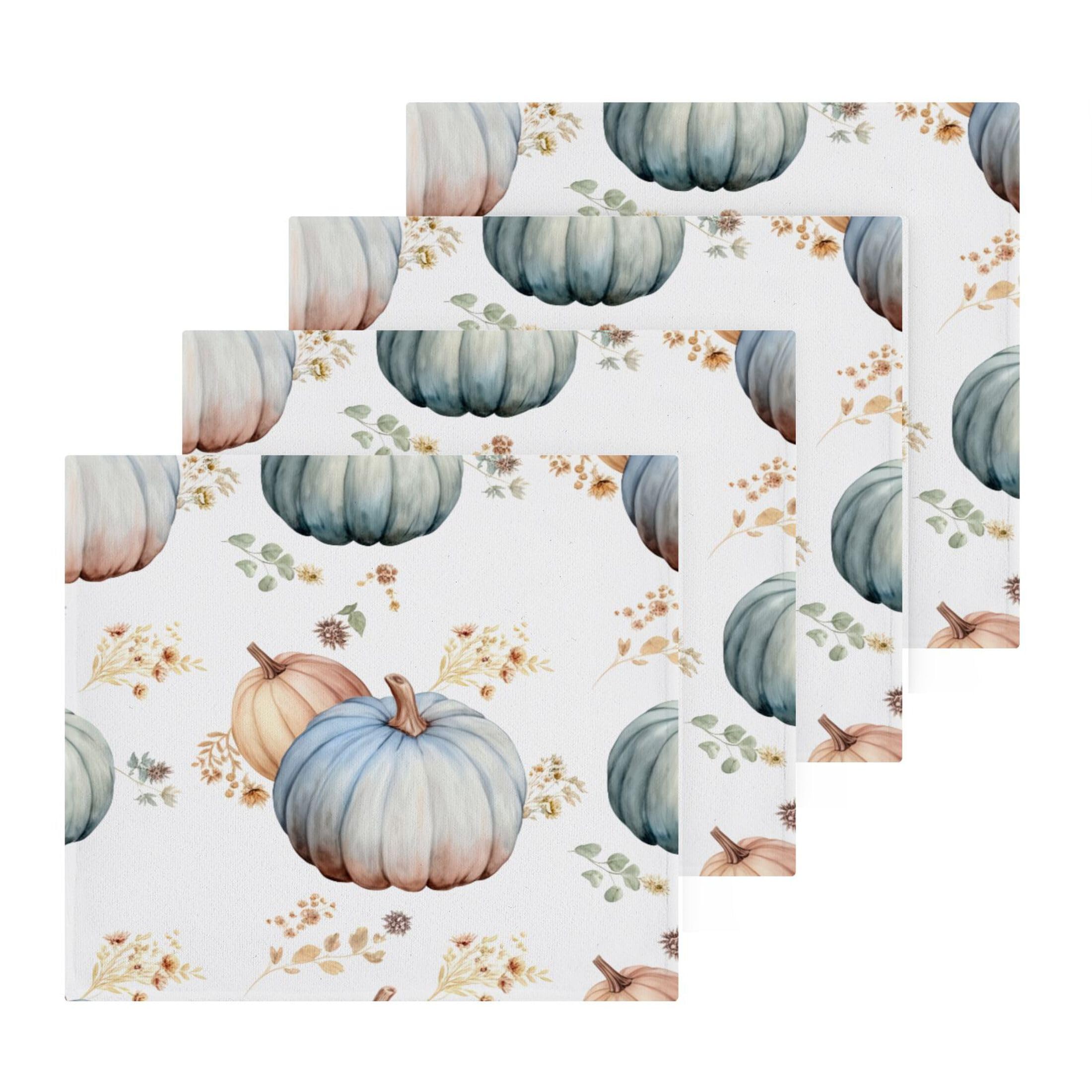 Kigai Watercolor Pumpkins 6 Pack Washcloths Cotton Soft Absorbent Skin Friendly Wash Cloths Fingertip Towels Machine Washable 12x12 in