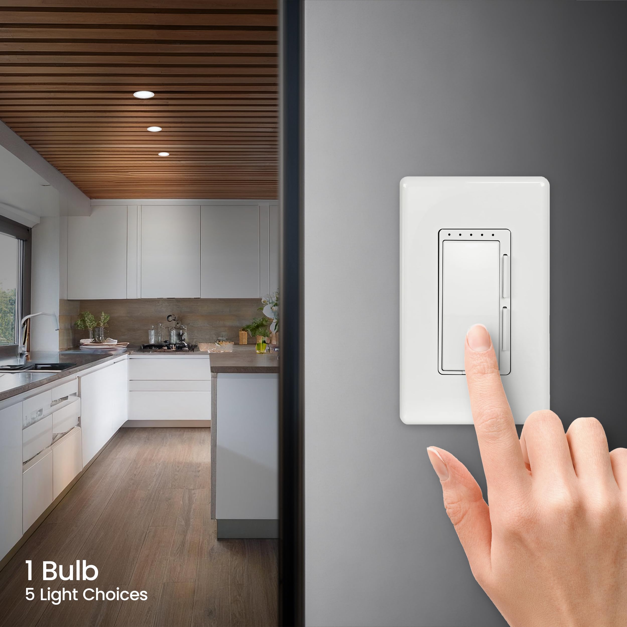Feit Electric 2 bombillas LED PAR20, equivalente a 50 W, regulable, color a elegir, 6 vías, casquillo central E26, 90 CRI, 450 lúmenes, foco de humedad nominal, 22 años, PAR20DM/6WYCA/2