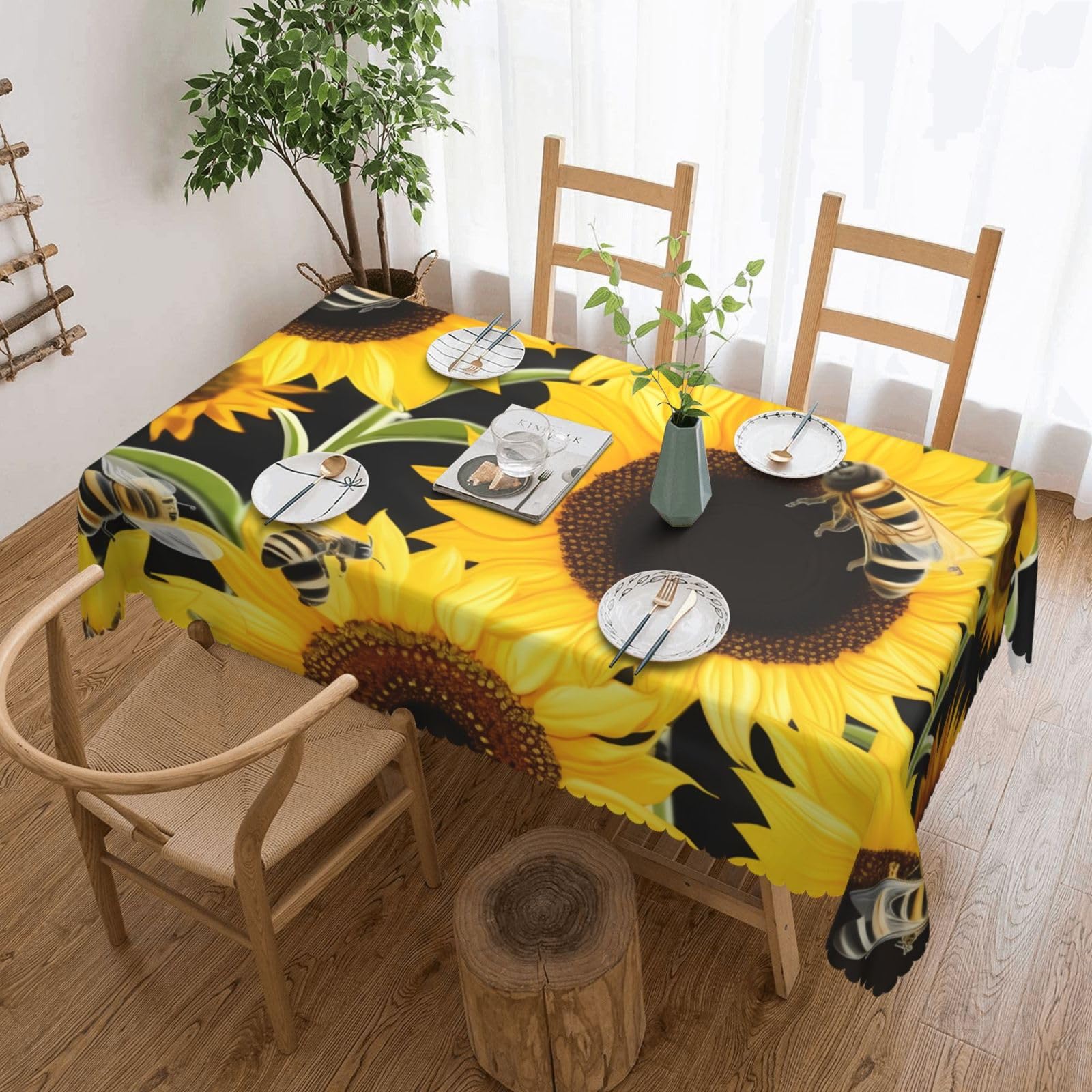 Nappe rectangulaire infroissable anti-tache pour simplifier les repas
