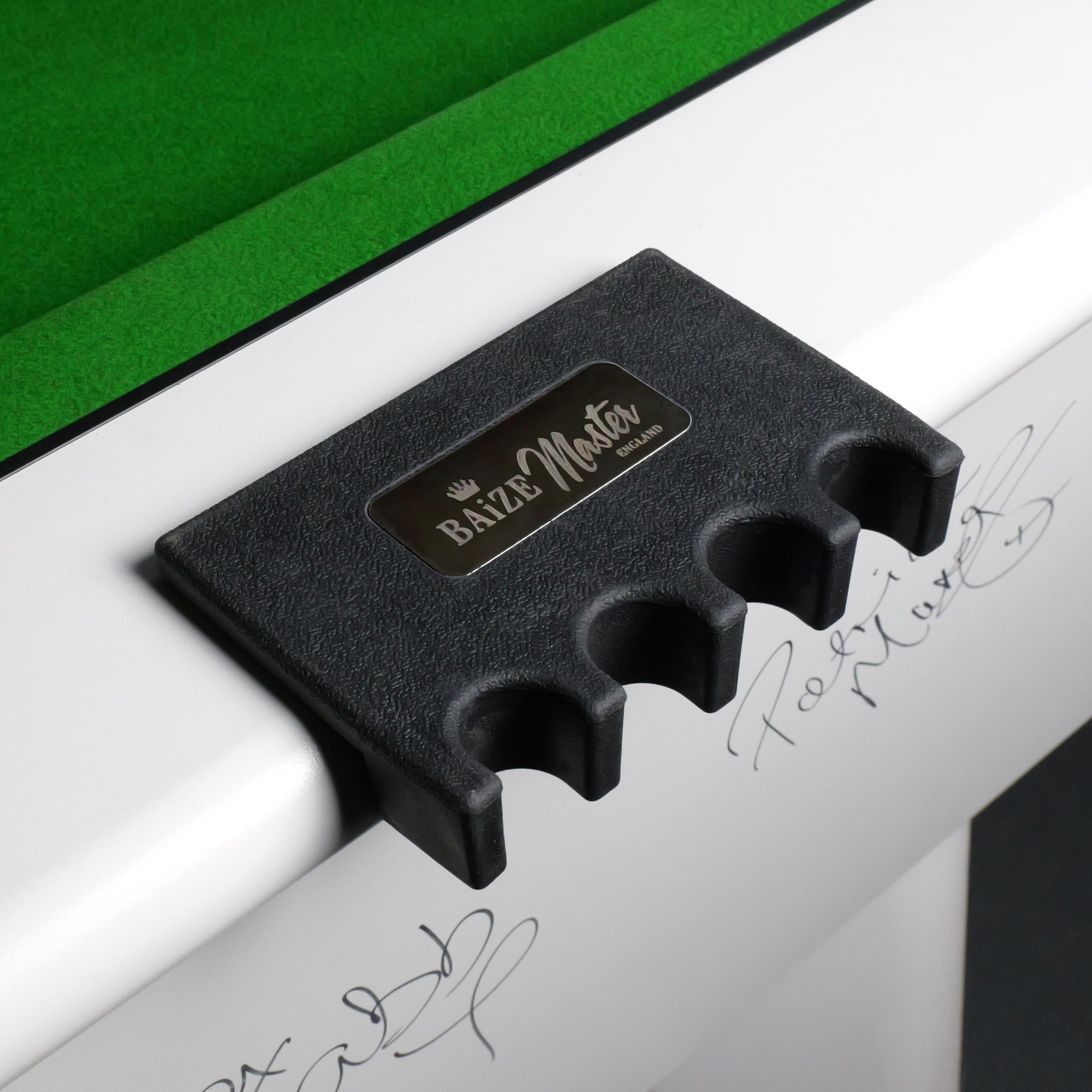 BAIZE MASTER Weighted Rubber Snooker and Pool Cue Holder – Attaches to Edge of Table – Holds 4 to 5 Snooker or Pool Cues (Holds 4 Cue)