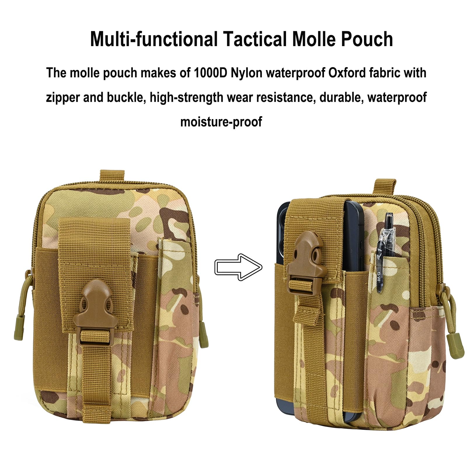LUUFAN Juego de cinturón táctico militar, cinturón de trabajo nailon ajustable con hebilla de metal resistente para actividades al aire libre (colores caqui y)