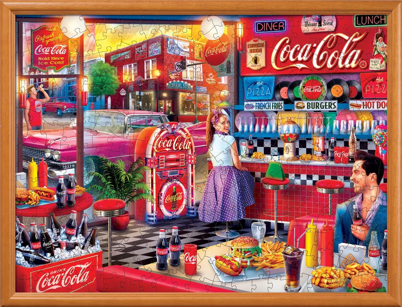 MasterPieces 300 Piece EZ Grip Jigsaw Puzzle - Coca-Cola Soda Fountain - Family-Friendly Fun - 18”x24"