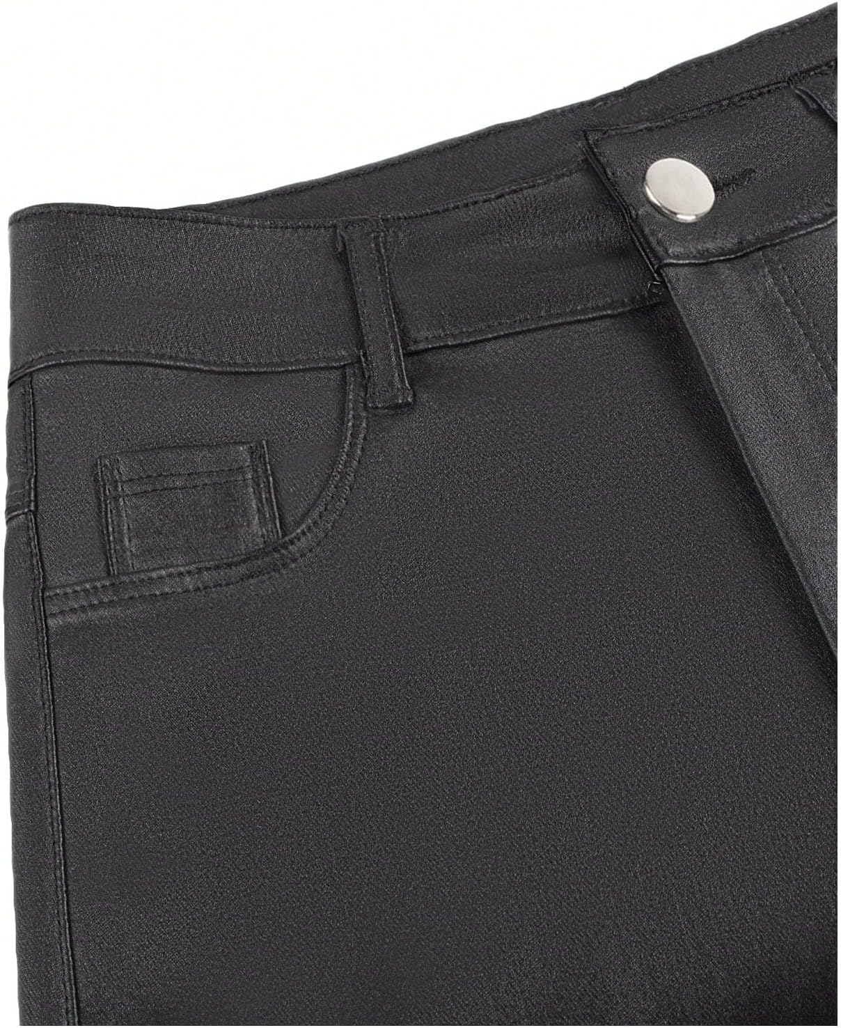 GORGLITTER Women's PU Leather Shorts Festival Disco High Waisted Sexy Rave Party Mini Booty Micro Shorts Hot Pants - Image 3