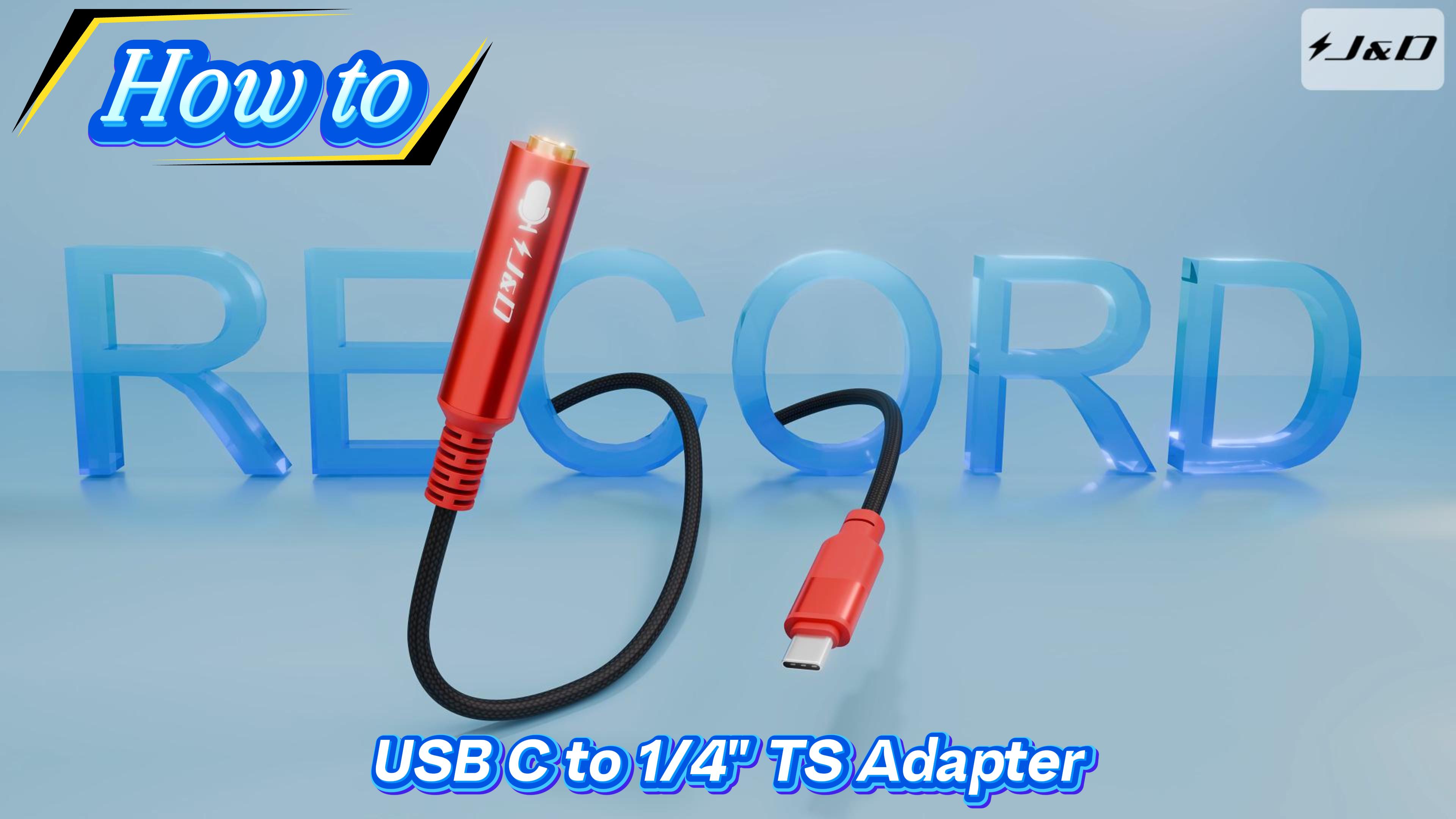 Amazon.com: J&D USB Type C to 1/4 TS Audio Recording Adapter, USB