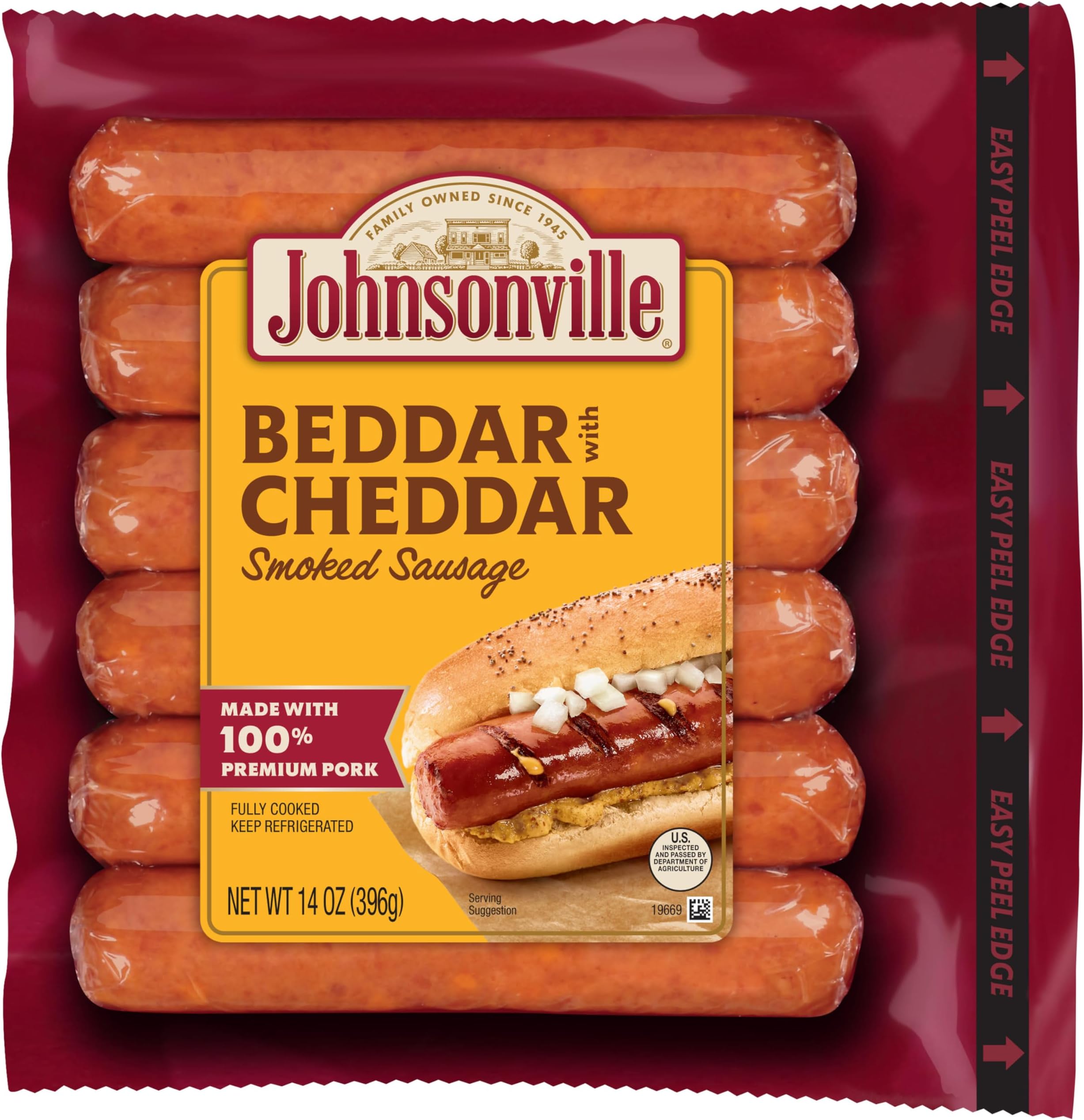 Beddar with Cheddar Smoked Sausage, 6 Count, 14 oz