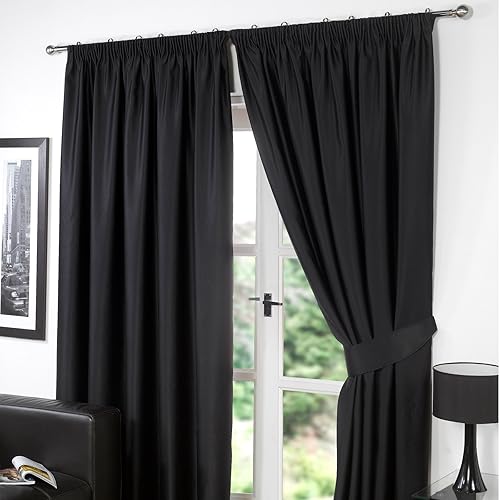 Black Curtains 90 Drop Amazon Co Uk