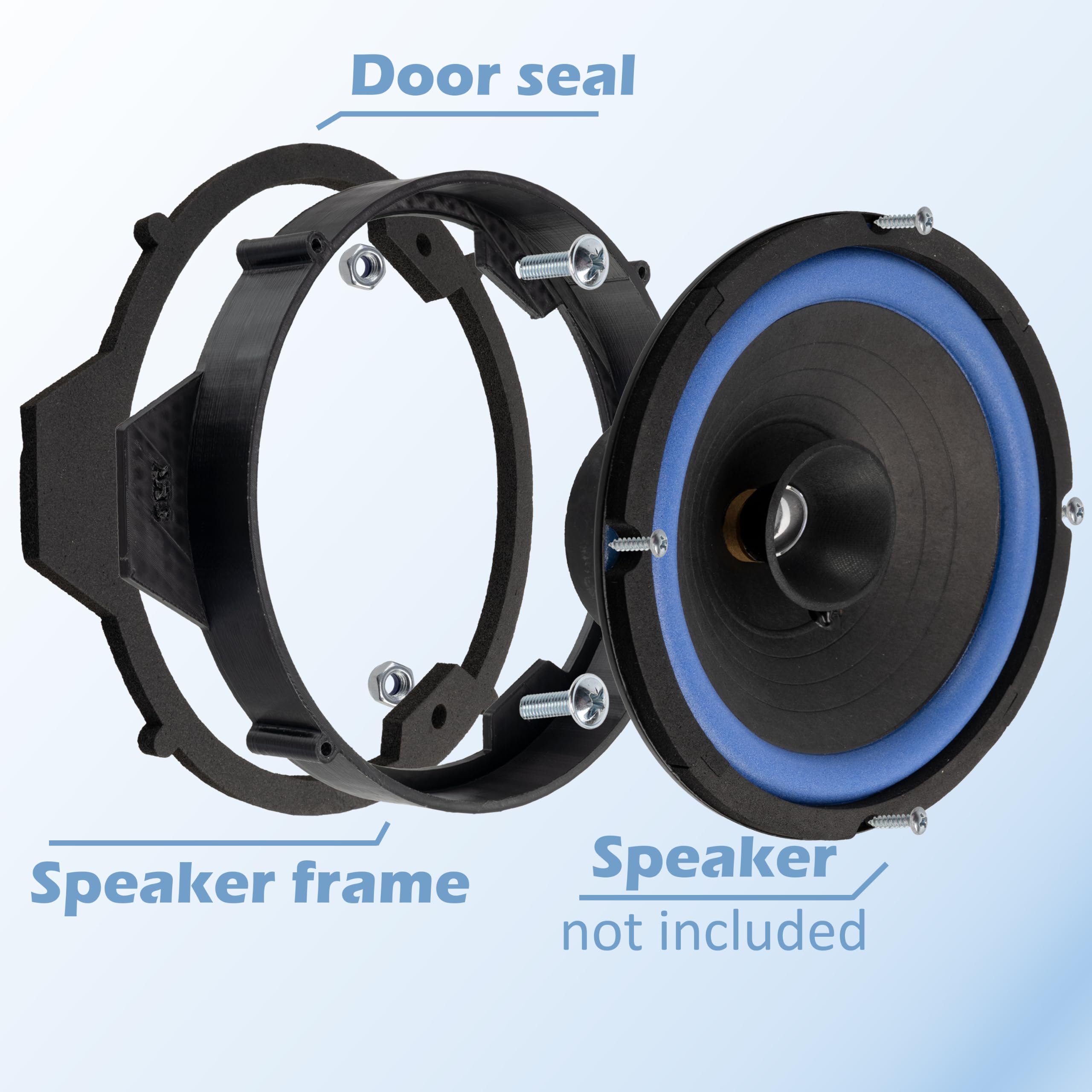 AERZETIX - Juego de 2 adaptadores/Soportes para Altavoces Ø165mm | Compatible con Mercedes A-Class W176, CLA W117 (Puertas Delanteras y traseras) y E-Class W212 (traseras)