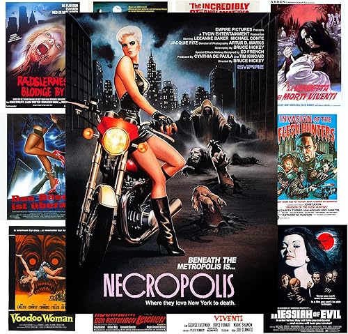 Miniatura 15 de Mini-carteles de película (13 carteles de 8 x 11 pulgadas) Zombies Horror Vintage Pósters de películas cubiertas de película de explotación retro