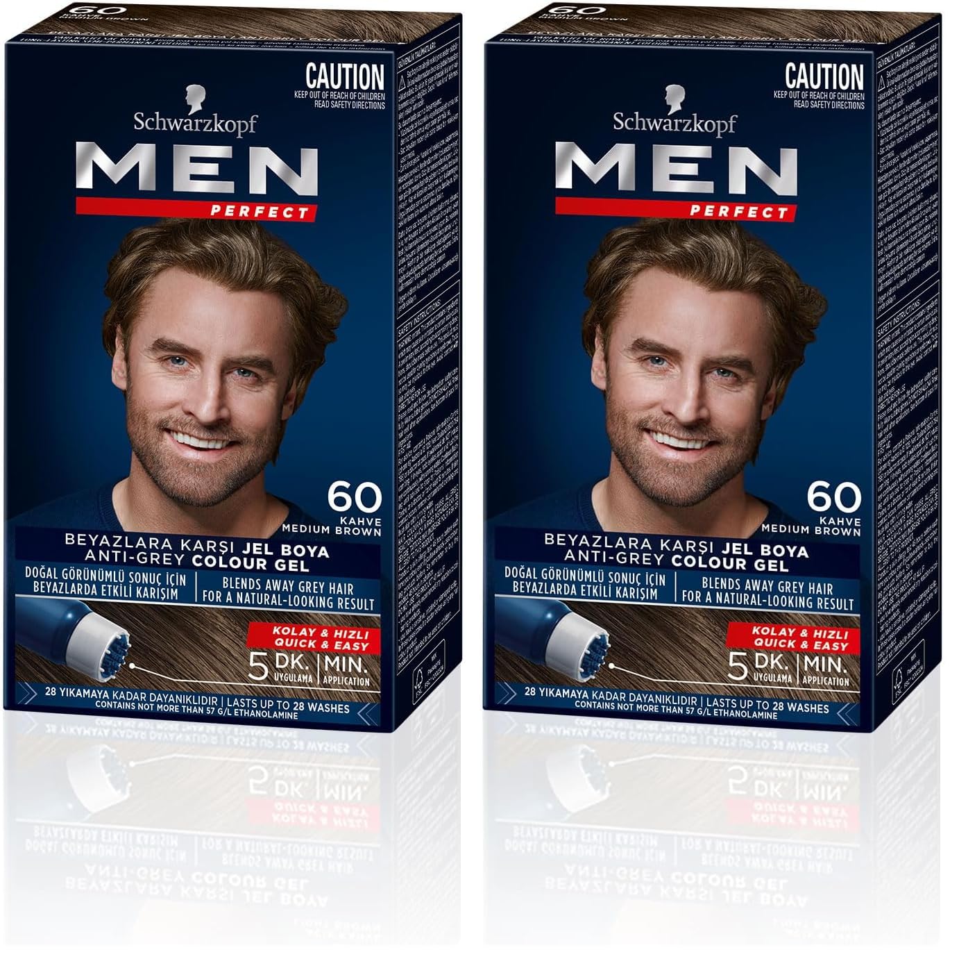 Schwarzkopf Men Perfect Saç Boyası 60 - Kahve, 80 Ml 2li paket