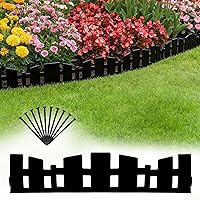 MSISILYDirect 33FT Flexible Garden Edging Border - 4.6" Tall No-Dig Plastic Landscape Edge with 60 Stakes for Lawn Flowerbeds (Black)