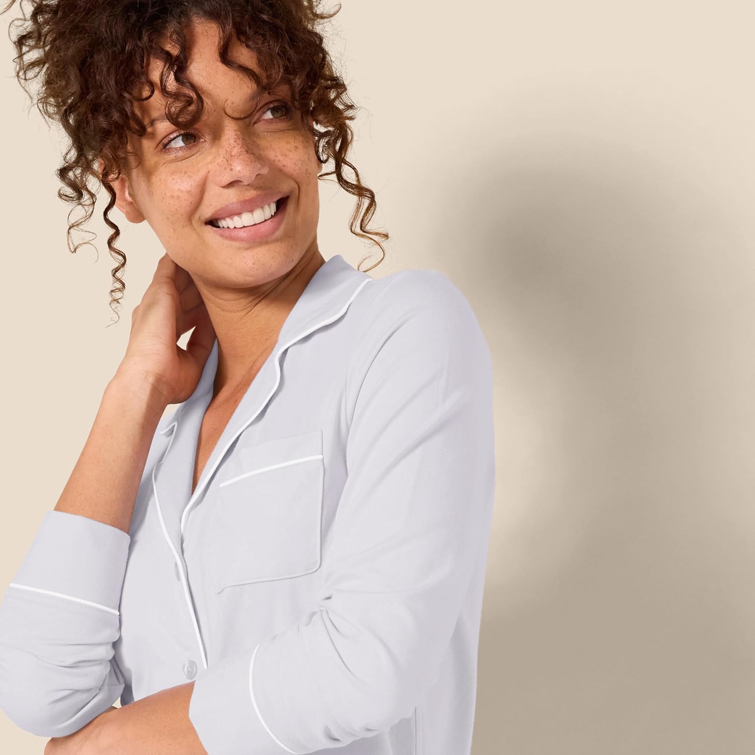 Amazon Essentials Women's Cotton Modal Long-Sleeve Shirt and Full-Length Bottom Pajama Set - Image 4