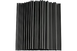Disposable Black Straws for Refreshing Drinks