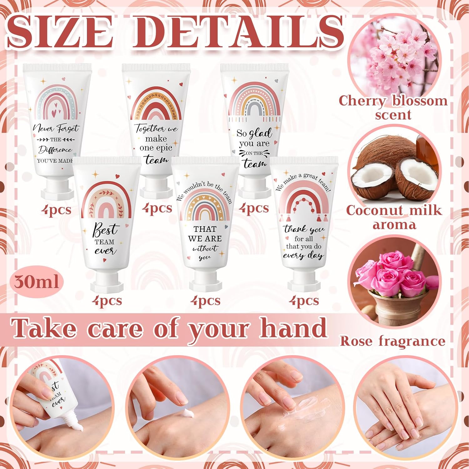 24 Pack Employee Appreciation Team Gifts Bulk Travel Size Hand Cream Inspirational Thank You Gifts Small Hand Lotions for Women Mothers Day Crna Nurse Teacher Employees Coworkers Staff - Image 2