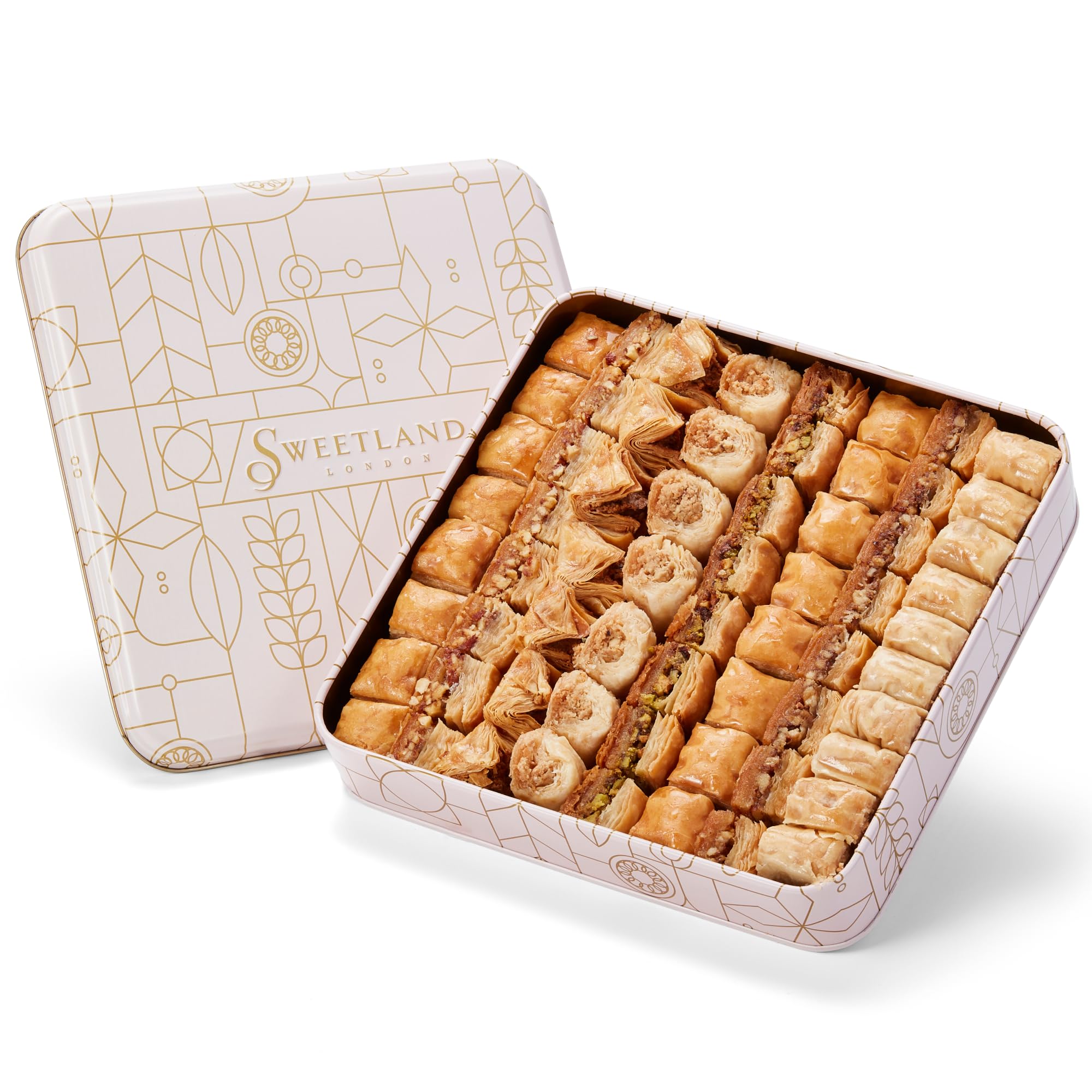 Sweetland London Bitesize Baklava Selection – 1 kg | Fresh Handmade Traditional Lebanese Baklava | UK Made | Tin Gift Box | Present for Ramadan, Mother's Day, Easter, Eid & Birthday
