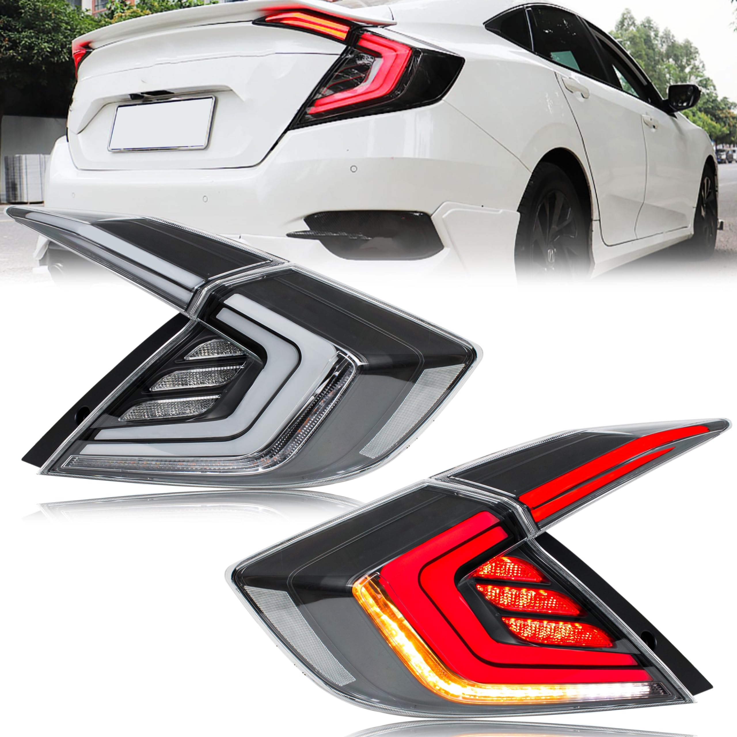 Buy inginuity timeLED Tail Lights For Honda Civic 10Th Gen Sedan 2016