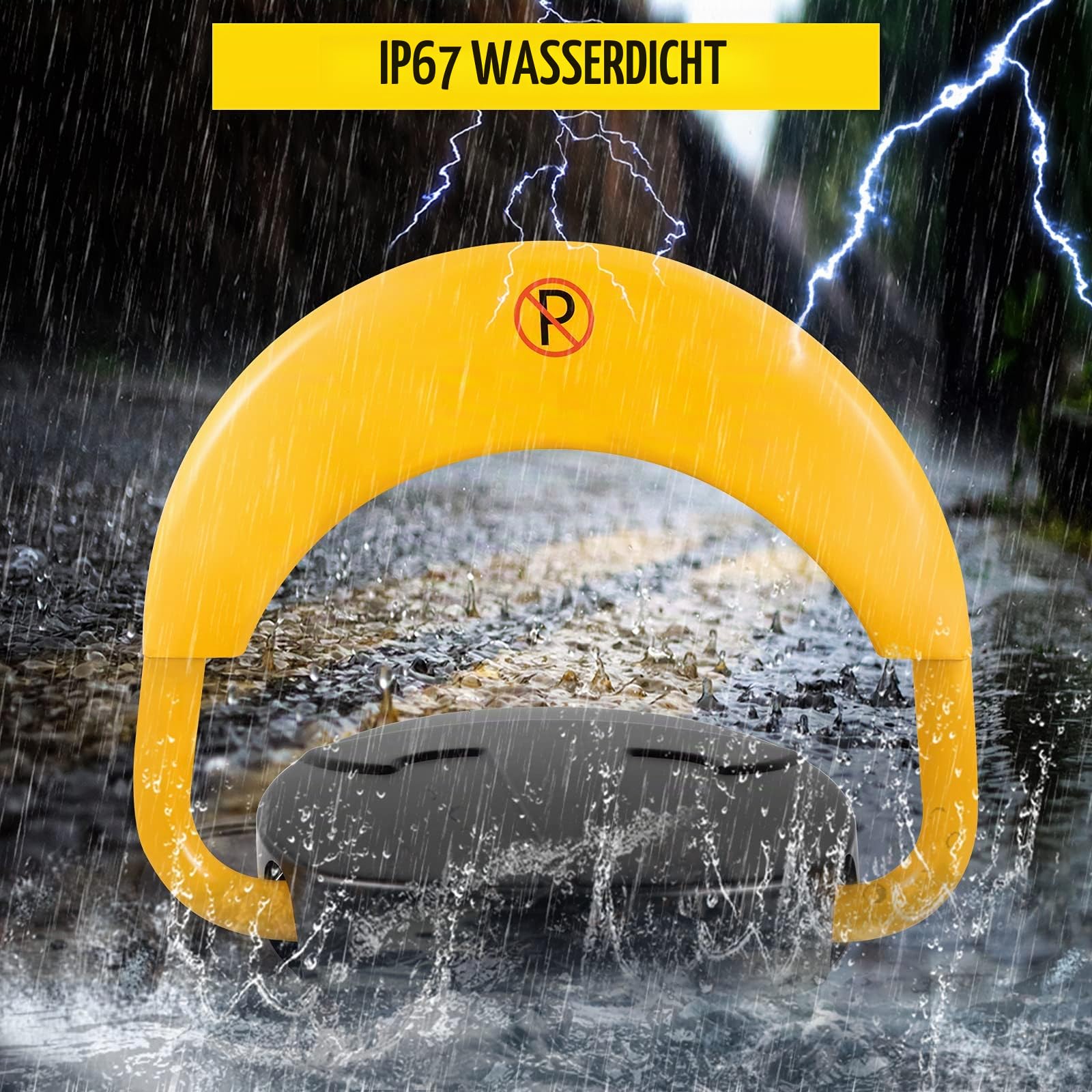 Elektrische Parkplatzsperre mit 2 Fernbedienungen, Entfernung 30 m, automatische Fernbedienung, Parkplatzsperre, Fernbedienung, Platz für Auto