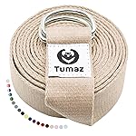 Tumaz Yoga Strap/Stretch Bands [15+ Colors, 6/8/10 Feet Options] with Extra Safe Adjustable D-Ring Buckle, Durable and Comfy Delicate Texture - Best for Daily Stretching, Physical Therapy, Fitness
