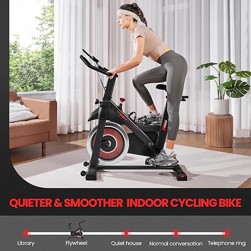 Miniatura 3 de Yaheetech Bicicletas estacionarias para bicicleta estática para el hogar, equipo de cardio, para gimnasio en casa, máquina de entrenamiento con
