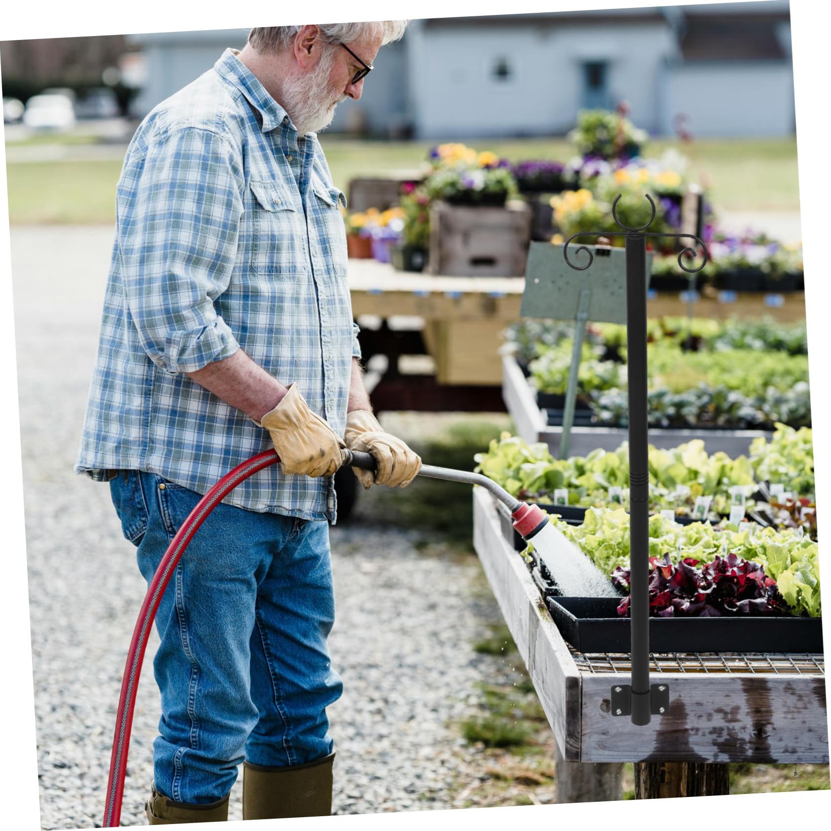 BESPORTBLE Metal Hanging Light Support Rods for Outdoor String Lights Poles for Bird Feeders and Outdoor Lighting