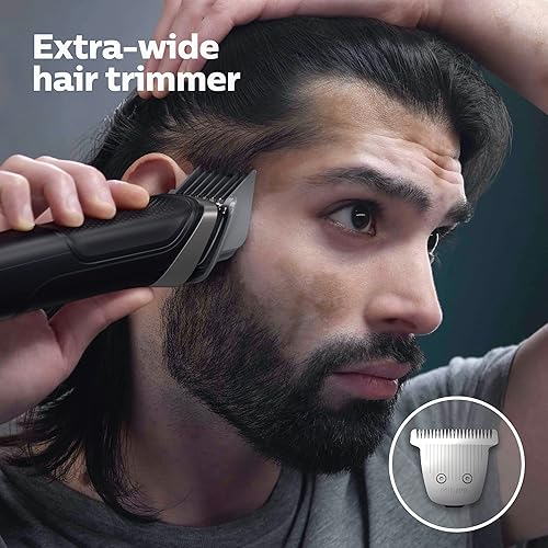 Miniatura 6 de Philips Norelco Multigroom Series 5000 18 piezas, cara de barba, cabello, recortadora de vello corporal para hombres, no necesita aceite de