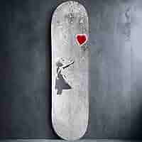 Amazon.com: Skateboard Canvas Wall Art – Banksy Red Heart