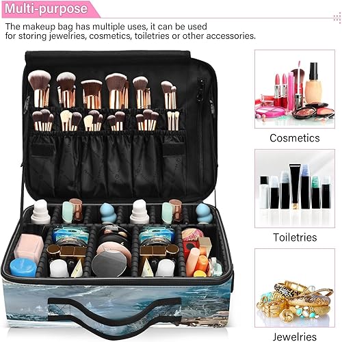 Miniatura 5 de White Snowy Countryside zip cosmetic bag bags for traveling opening makeup bag portable makeup bag estuche maquillaje para ninas for women girl teen