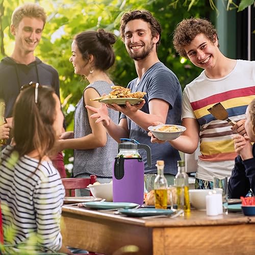 Miniatura 5 de Beautyflier Tarros Mason de boca ancha de 64 onzas, frasco grande de 64 onzas, aisladores de boca ancha, tarros de medio galón, frasco de