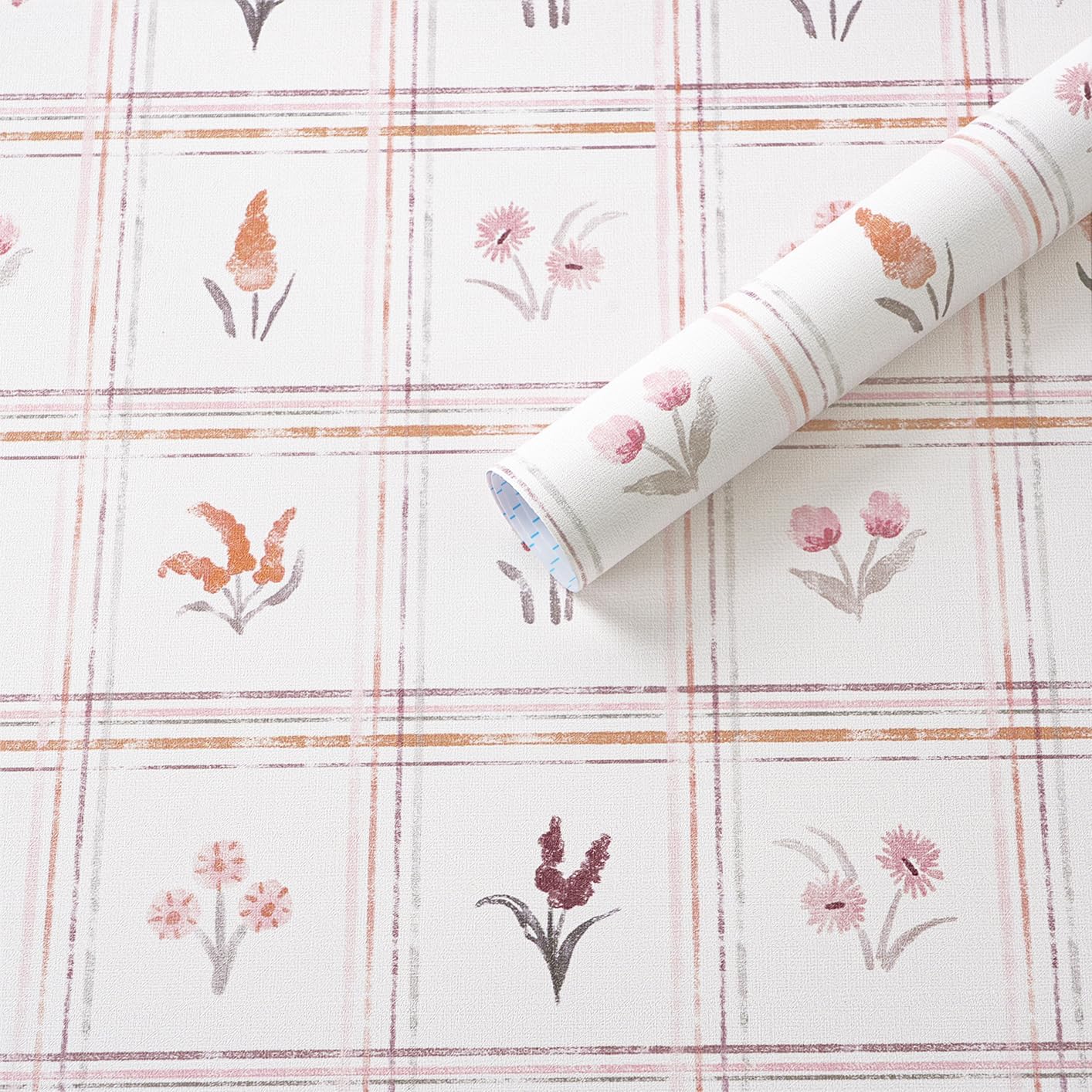 Yasinet Pink Peel and Stick Wallpaper Floral Wallpaper Boho Pink Contact Paper for Girl Bedroom Bathroom Farmhouse Removable self Adhesive Wall Paper for Waterproof Vinyl 17.3" x 393.7"