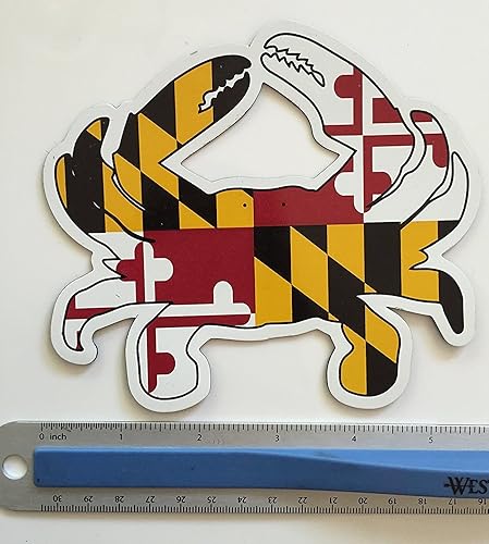 Miniatura 2 de Monster Tactical Imán grande para refrigerador de coche con bandera de Maryland, cangrejo azul, 5.5 x 5 pulgadas