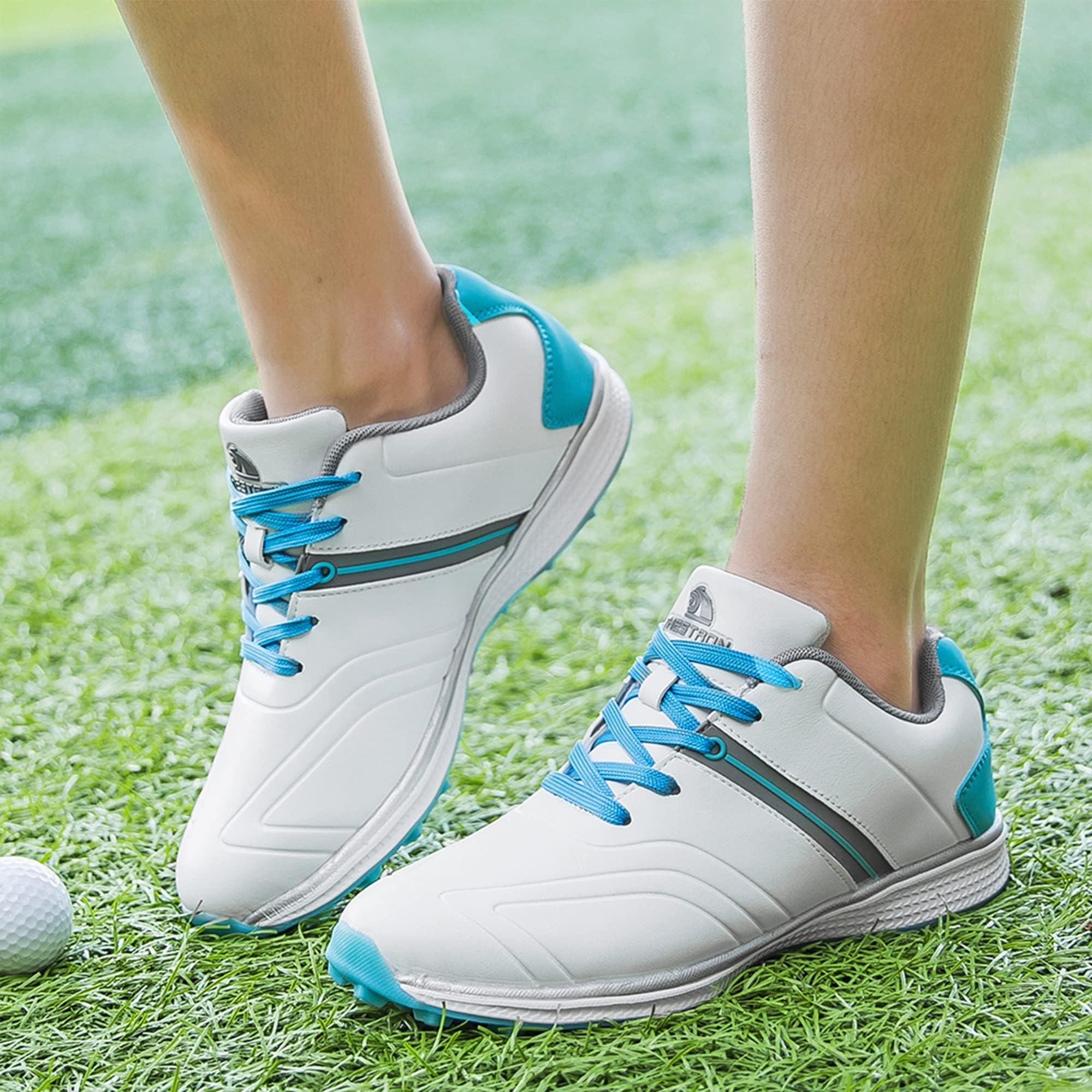 Zapatos de Golf Impermeables para Mujer Zapatillas de Entrenamiento de Golf Antideslizantes Calzados de Golf Femeninos Zapatos Deportivos atléticos con Cordones