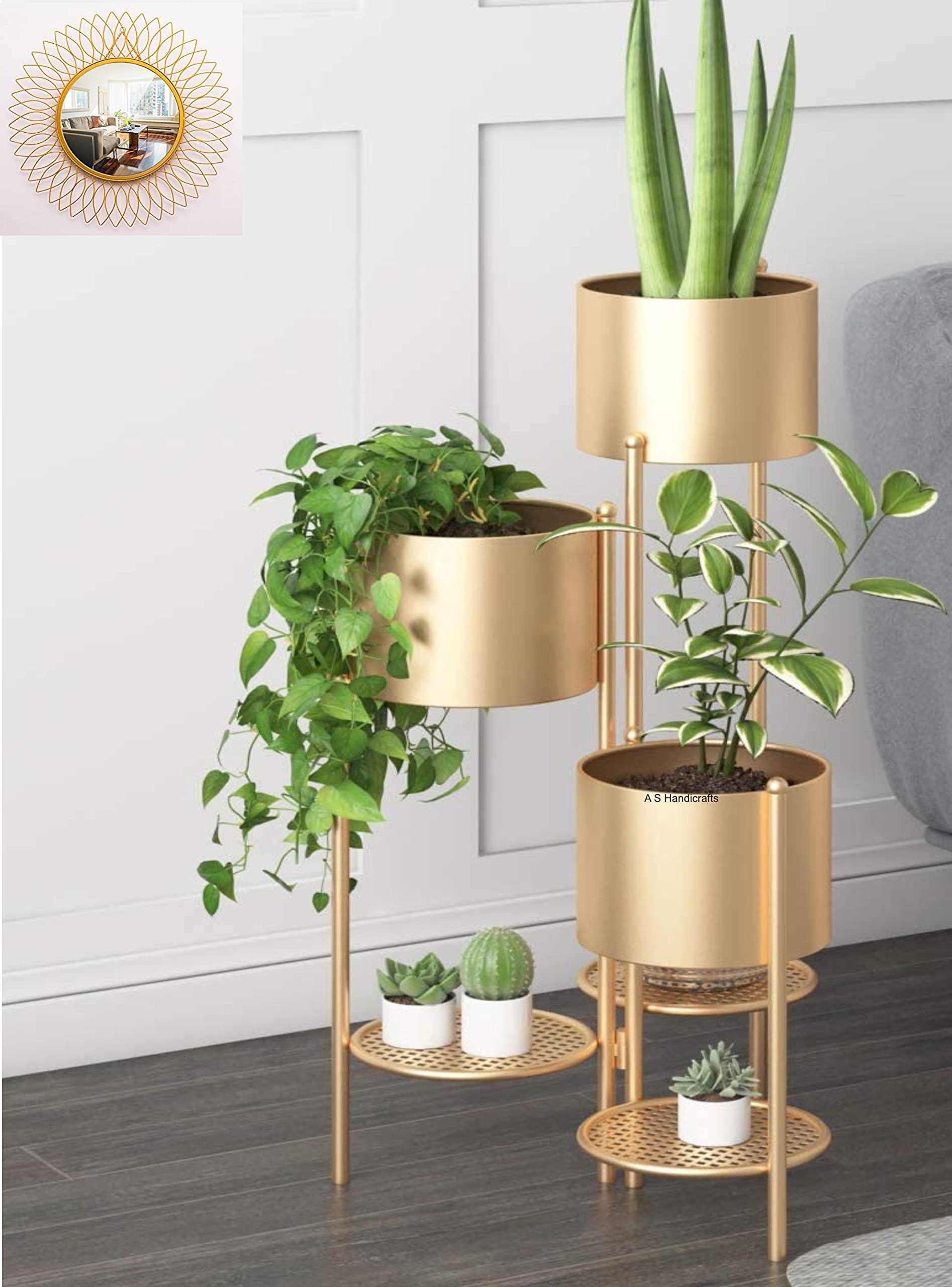 Home Deco Metal Plant Stand, 6 Tier Indoor Outdoor Folding Plant Stand Iron Outdoor Indoor Bedroom Home and Office Planter Pot Tall Stand Tripod Stand (Golden) (B09MTG4XGD) Amazon Price History, Amazon Price Tracker