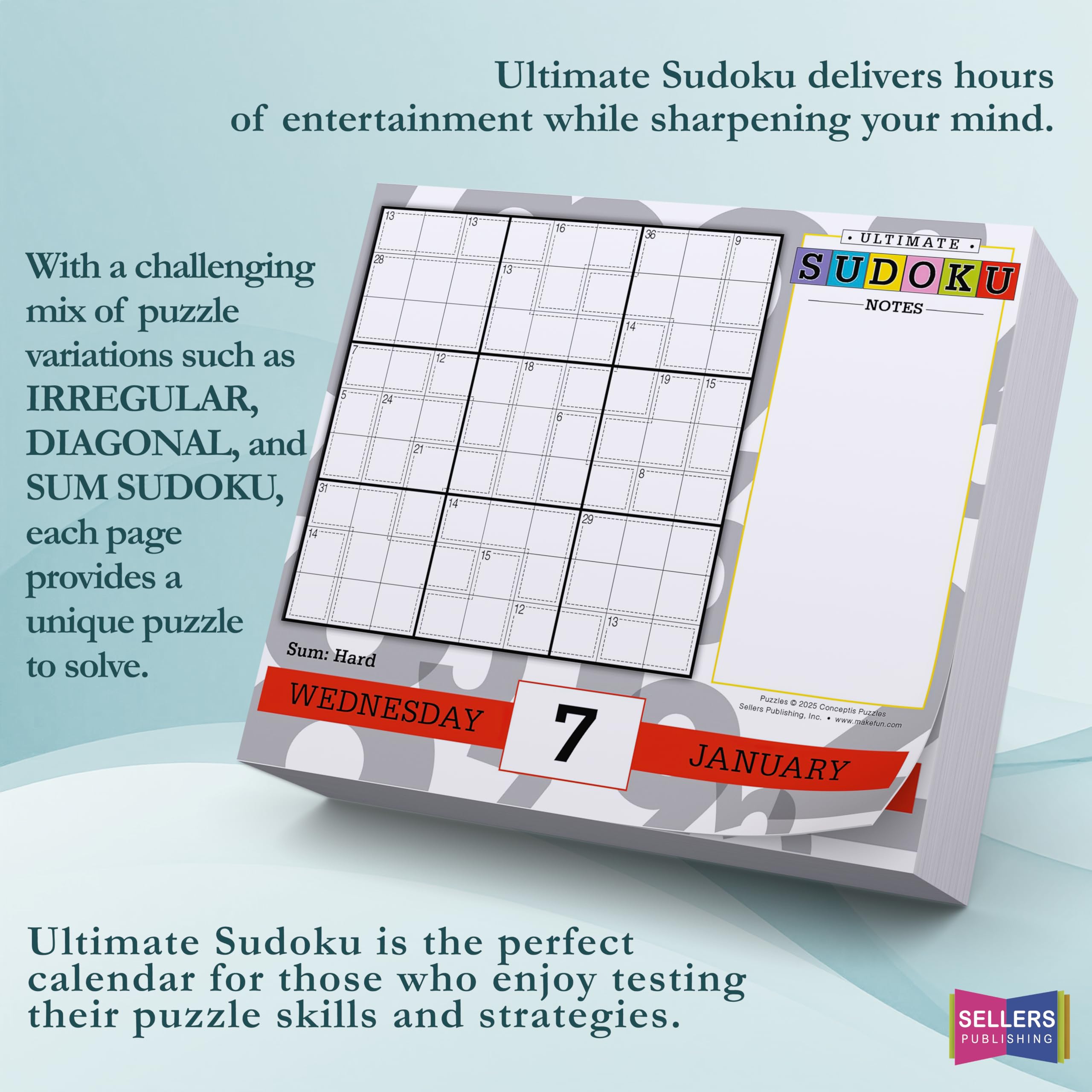 Ultimate Sudoku Tageskalender 2026: Boxed Page-a-Day Puzzle-Kalender mit klassischen, unregelmäßigen, Mehreren, ungerade/gleichmäßigen, diagonalen und summenförmigen Varianten