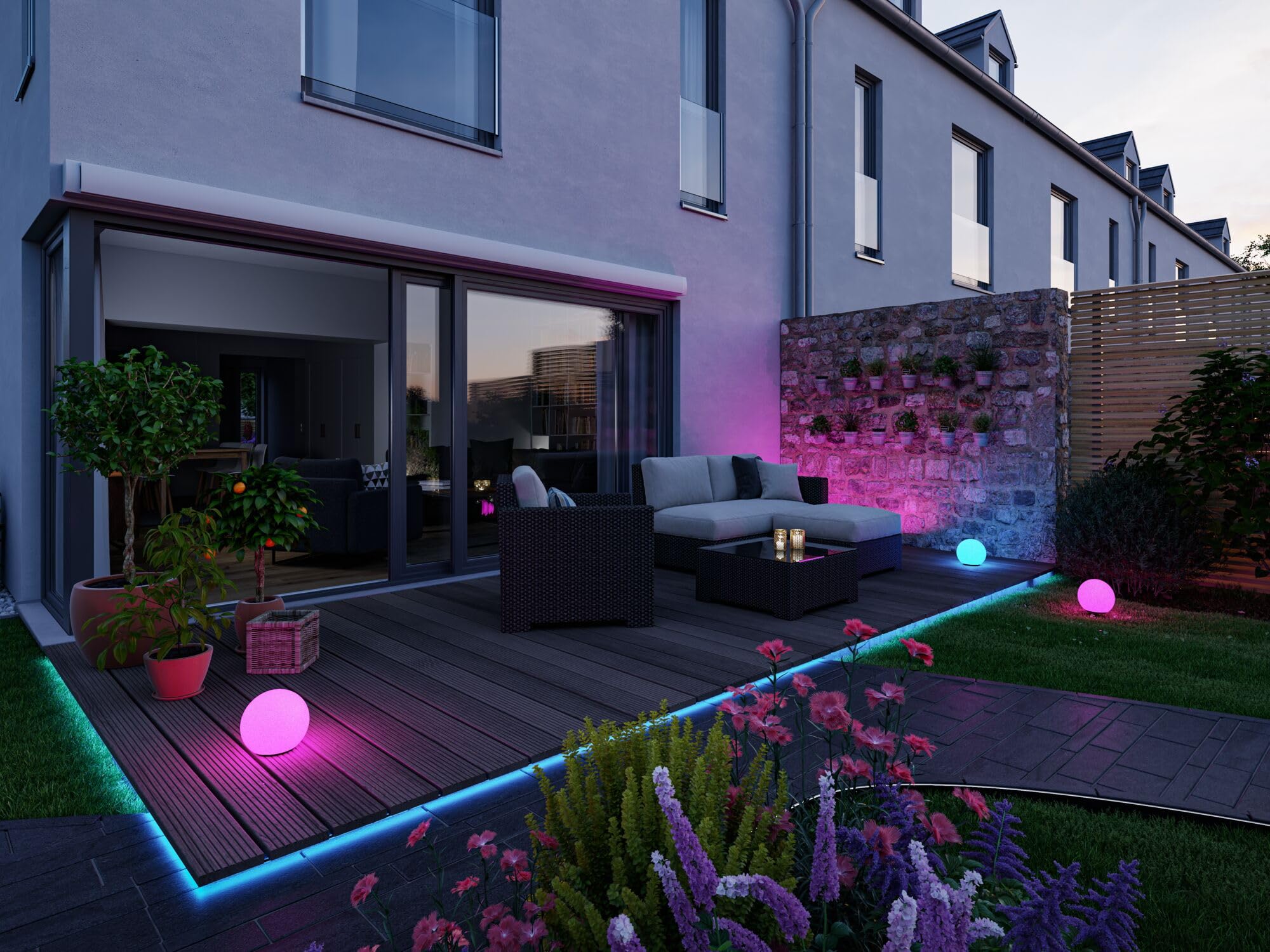 Paulmann 94269 Plug & Shine LED apparecchio per esterni ZigBee Globe RGBW incl. 1 oggetto luminoso dimmerabile da 2,8 Watt IP67 bianco illuminazione da giardino plastica bianco caldo 3000 K