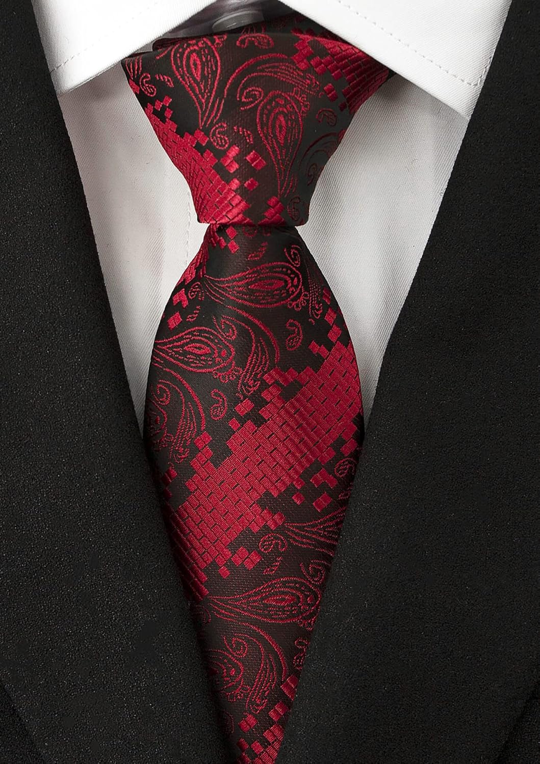 Adulove Men's Necktie Classic Silk Tie Woven Jacquard Neck Ties 6 PCS - Image 5