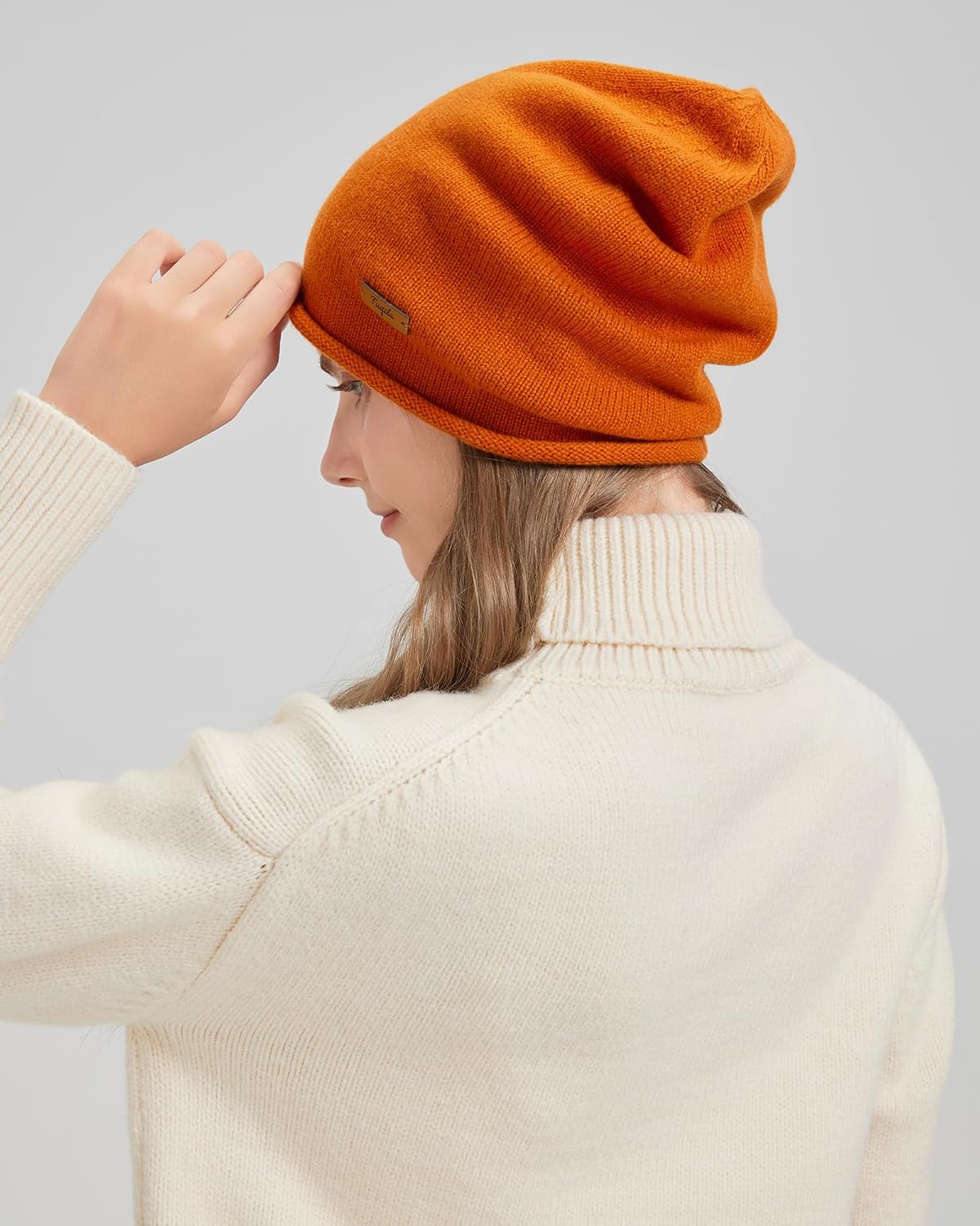 100% Merino Wool Slouchy Beanie Hat, Women Warm Winter Caps Soft, Ladies Breathable & Cozy Stretchy Knitted Skull Cap - Image 6