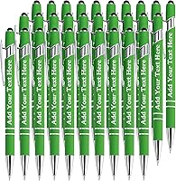 Vista 19 de Bolígrafos personalizados a granel grabados personalizados con punta de lápiz capacitivo, bolígrafos personalizados de tinta negra, regalos