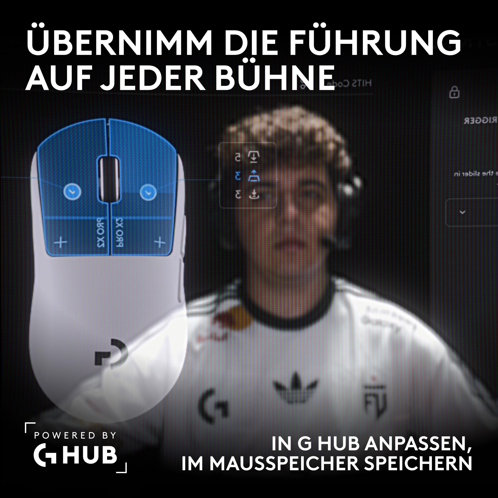 Logitech G PRO X2 SUPERSTRIKE Lightspeed kabellose Gaming-Maus, super schnell, äußerst leicht (61 g), anpassbare klick-Haptik, USB-C-Aufladung, für PC/Mac/Laptop - Weiß