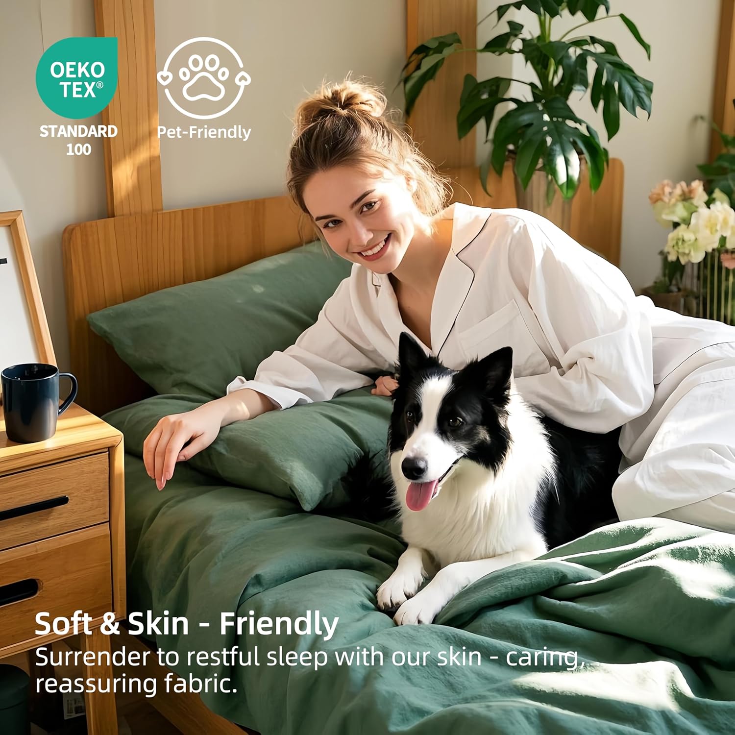 CHUFFED Linen Pillowcases – Linen Blend Cotton Pillow Cases, Breathable Washed Flax Shams with Envelope Closure Standard Size 20x26 Inches,White - Image 6