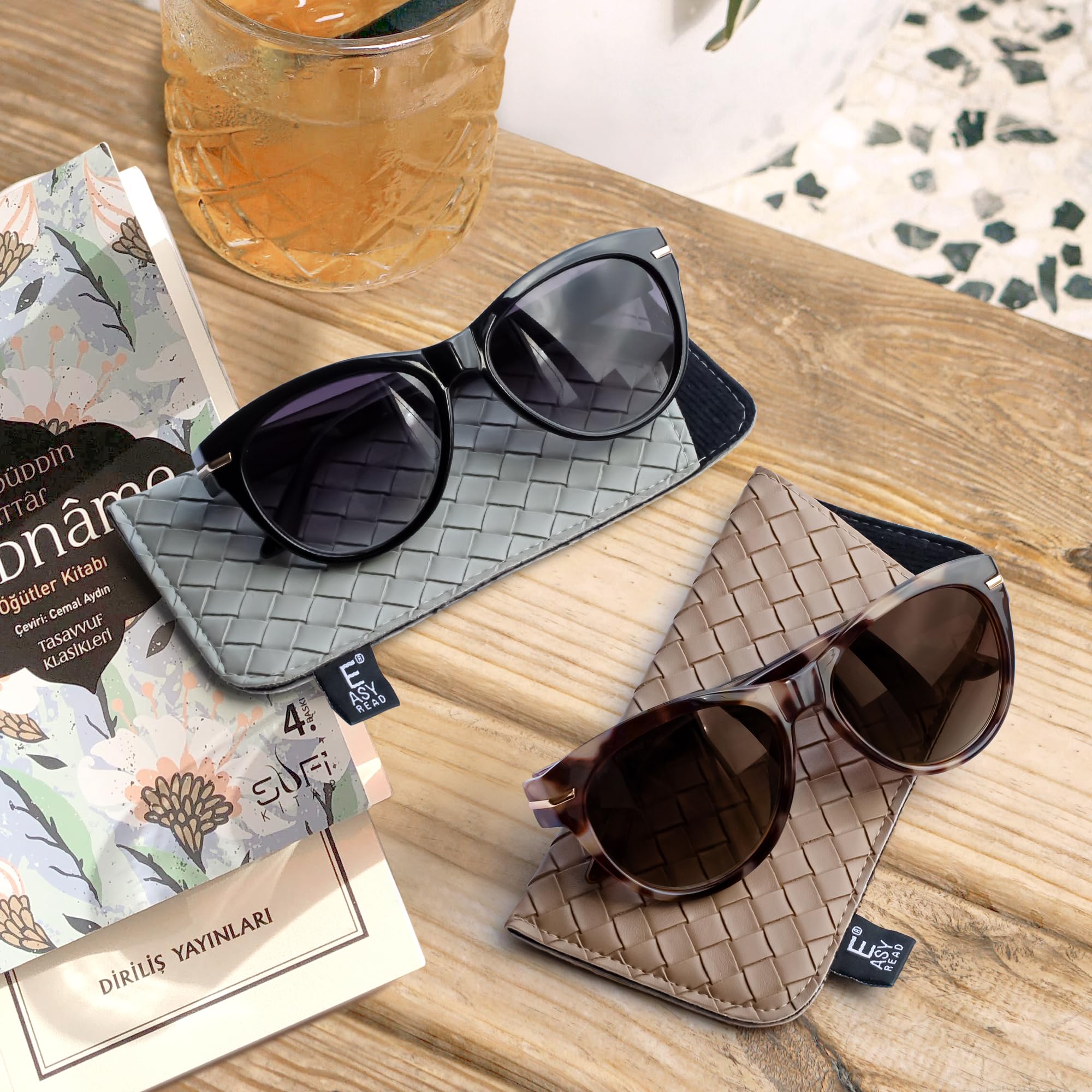 EASY READ Bifokale Lesebrille für Damen, trendige Sonnenbrille, Lesegeräte, UV400-Schutz, 2 Stück