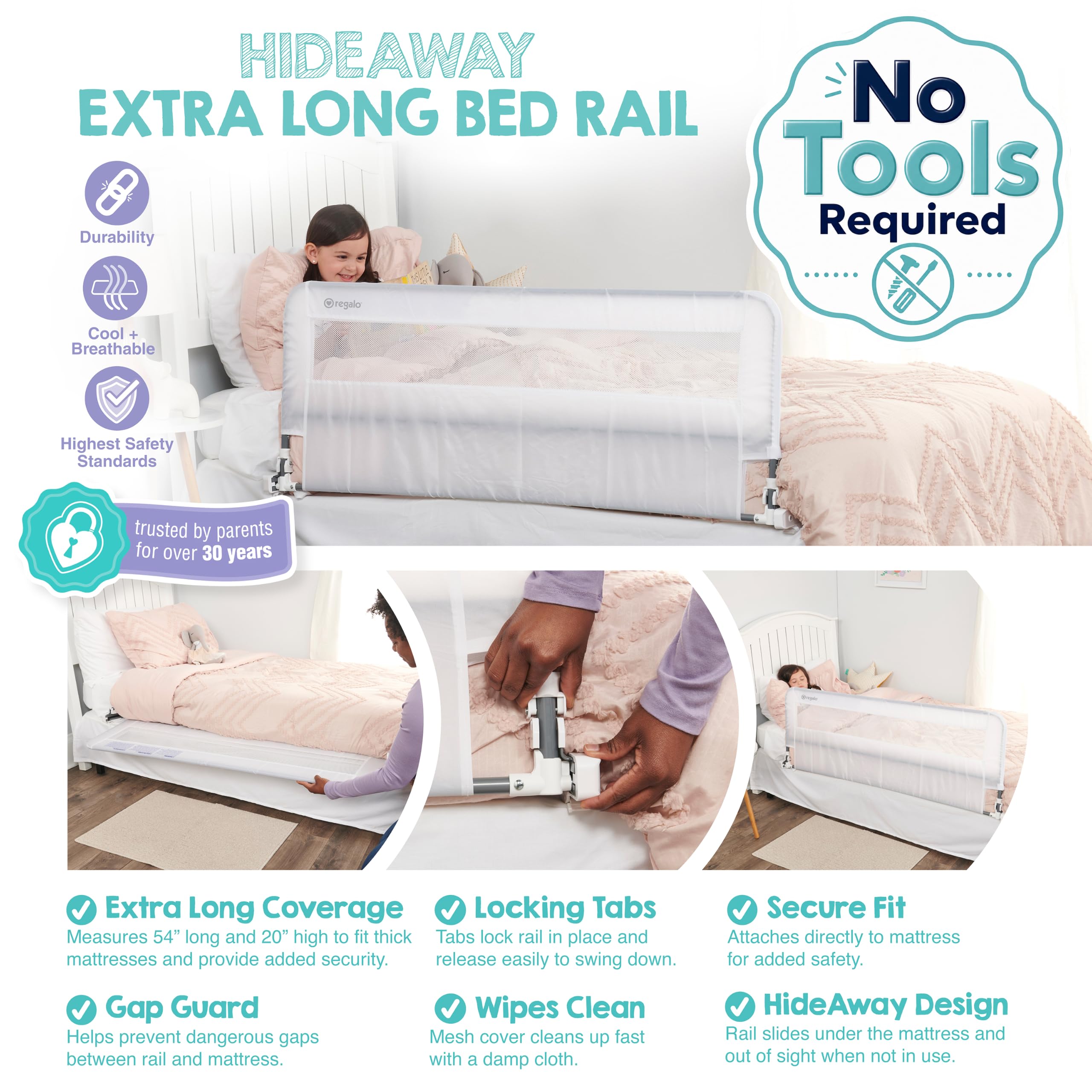 Regalo Safety 54” Extra Long Hideaway - Product View