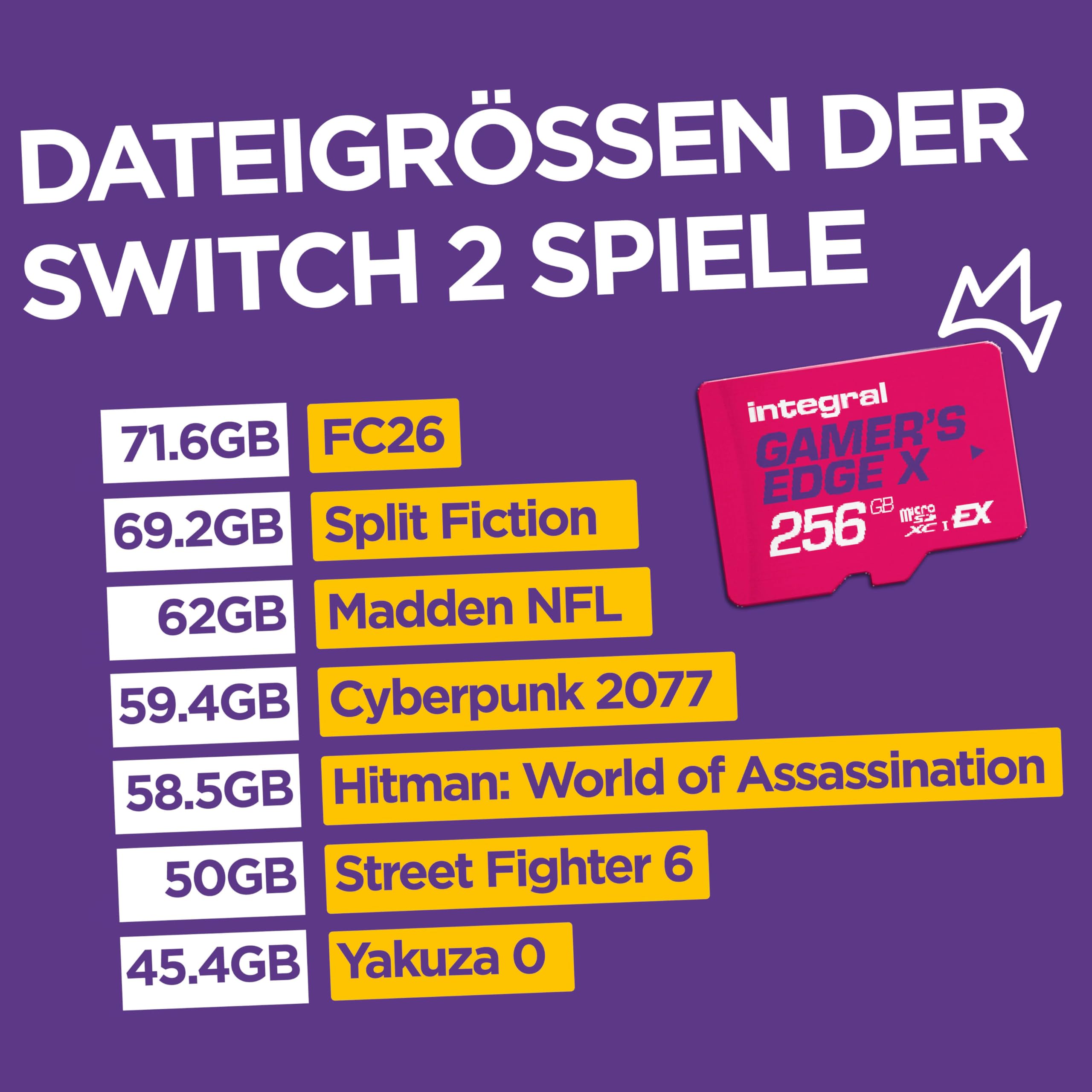 Integral 256GB Gamer's Edge X microSD Express für Switch 2 – bis zu 890MB/s Lesen – Bild 8