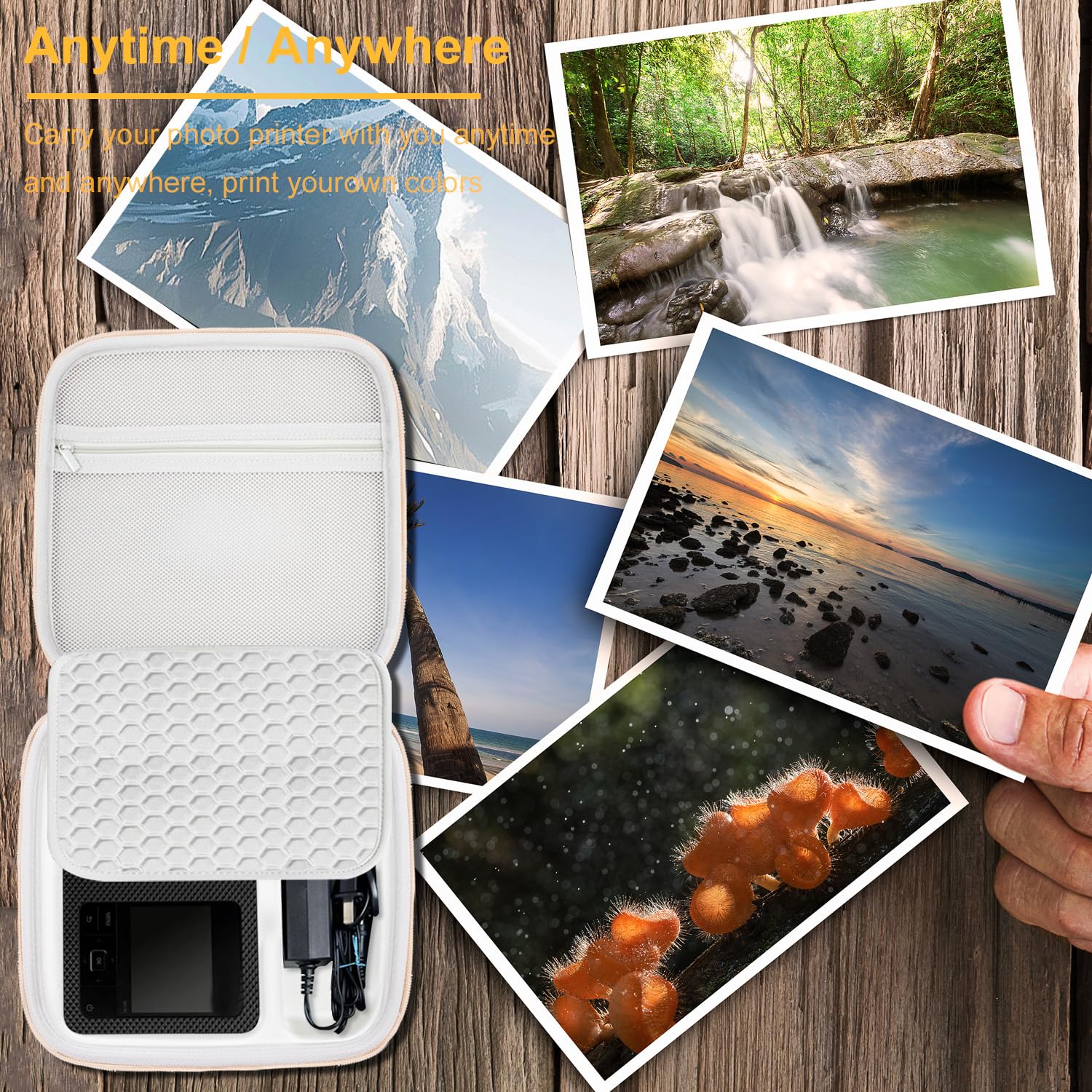 CRTBOTW Custodia rigida compatibile con stampanti fotografiche Canon SELPHY CP1500/CP1300/CP1200, superficie in poliuretano, per la conservazione di stampanti fotografiche/batterie/cartucce
